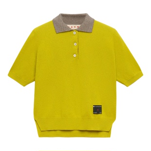 【24期免息】MARNI 2026早秋新品女士山羊绒短袖针织Polo衫