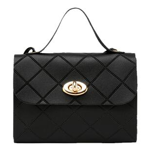 手提外贸女包包压花时尚小方包款潮斜挎现货菱格单肩2024百搭