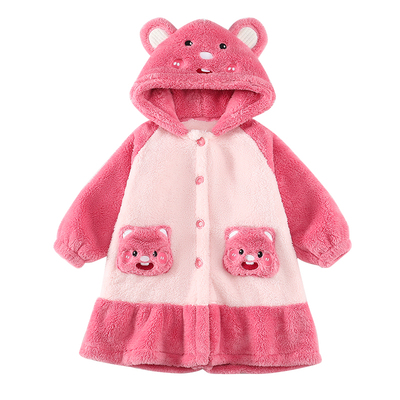 女童睡袍珊瑚绒家居服秋冬款