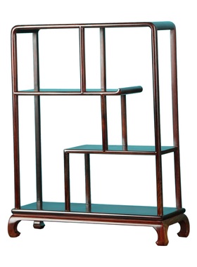 老挝大红酸枝方形圆角古董摆件