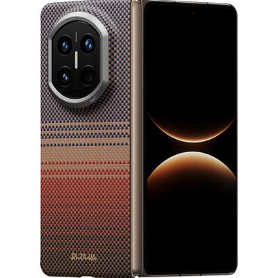 PITAKA适用HUAWEI华为Matex7超薄凯夫拉手机壳X7典藏版新款日落月升磁吸magsafe保护套碳纤维纹高级感编织壳