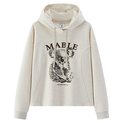 森马卫衣女冬季加绒连帽慵懒上衣