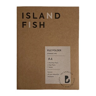 屿鱼文创原创美式牛皮纸收纳文件夹多功能A4资料册简约文件袋手帐
