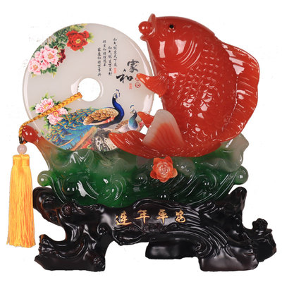 酒柜鱼摆件树脂乔迁礼品新中式