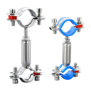 不锈钢双头管支架双层调节管夹卡箍双管卡固定器燃气管道抱箍支架