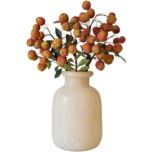 掬涵仿真荔枝寓意励志果实枝条植物插花艺术装饰田园客厅橱窗新年