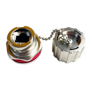 金属屏蔽网口转接头母座连接器网线防水对接头富崎MSDD90401M不锈