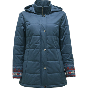 中老年女装冬装新款时尚民族风中长款棉衣外套加厚保暖妈妈棉服女