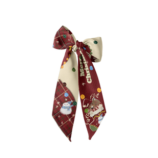 奥松原创圣诞节猫发带长条丝巾绑包高级感缠包飘带红色挂装饰礼物