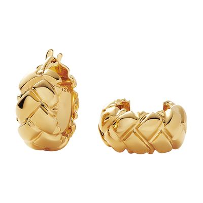 Missoma玫瑰同款菱格纹耳环