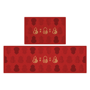 2026新款红色厨房地垫防滑防油厨房门口专用吸水免洗地毯可擦脚垫