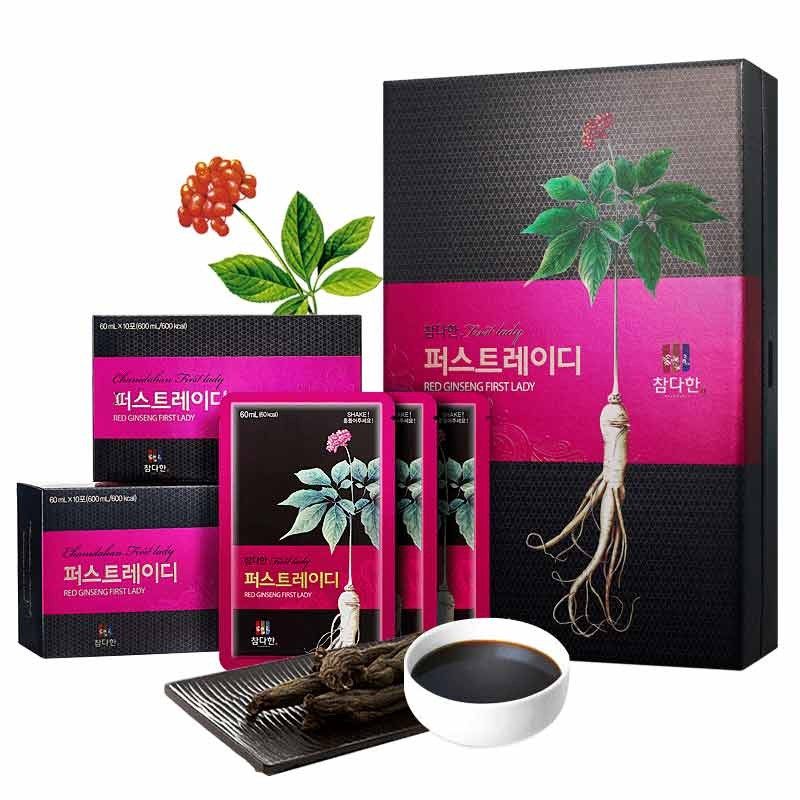 韩国黑红参虫草女士石榴红参饮
