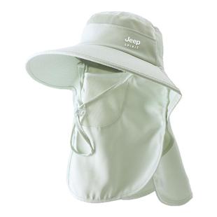 jeep新款遮阳帽女防晒防紫外线夏季脸基尼面罩护颈帽子一体太阳帽