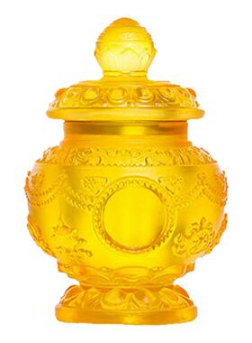 琉璃八吉祥摩尼宝瓶供瓶密宗法器财神供奉可装藏莲花宝瓶藏式摆件