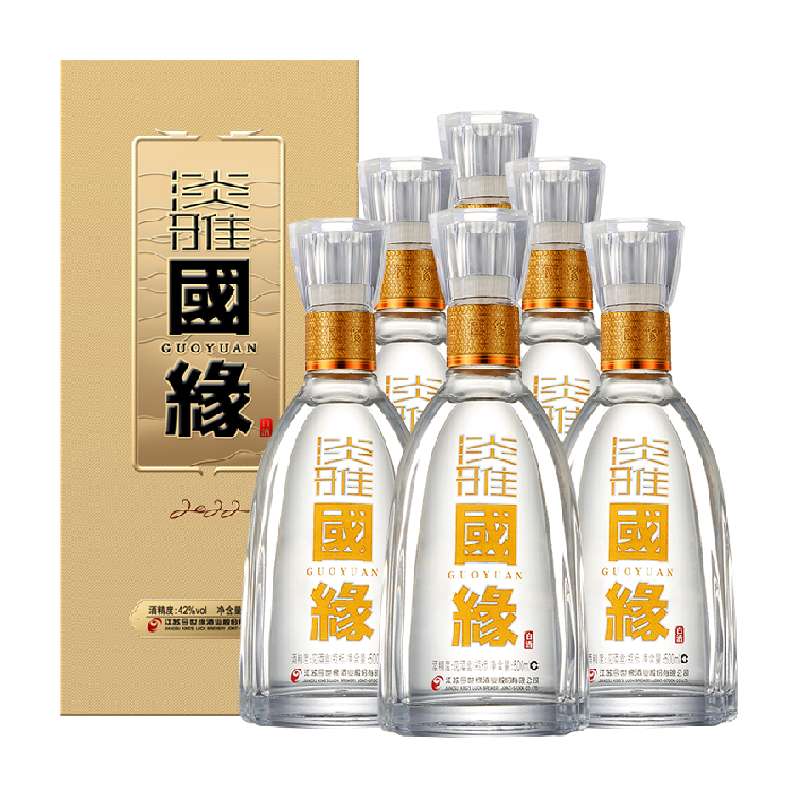 淡雅白酒国缘500ml*6瓶42度
