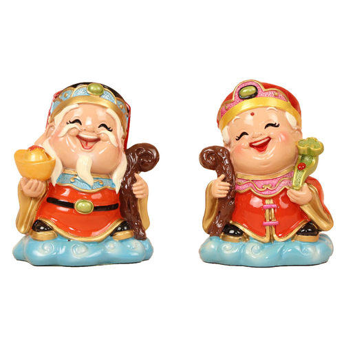 土地公土地婆供奉神像佛像摆件店铺开业福德正君地主财神爷装饰品