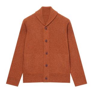 ERDOS 男装羊绒牦牛绒混纺宽松开衫秋冬青果领加厚针织衫