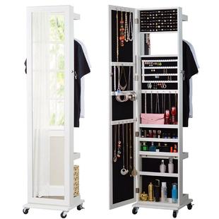 旋转穿衣镜镜柜全身收纳柜衣帽间镜子梳妆台入户试衣镜家用