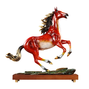 黄铜马到成功摆件《千里马》家居客厅办公室装饰品公司开业礼品
