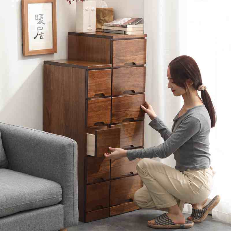 实木超窄20\/30\/40cm夹缝收纳柜五斗柜立柜抽屉储物柜厨房卧室边