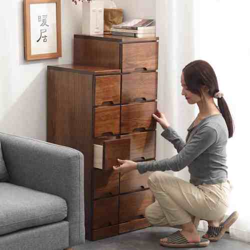 实木超窄20\/30\/40cm夹缝收纳柜五斗柜立柜抽屉储物柜厨房卧室边