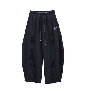 CV新广场舞潮牌黑色时尚跳舞套装2025新款夏女爵士舞服装宽松裤子