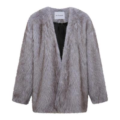 JAC FLEURANT秋冬新品灰色托卡染尖时髦高级女士外套