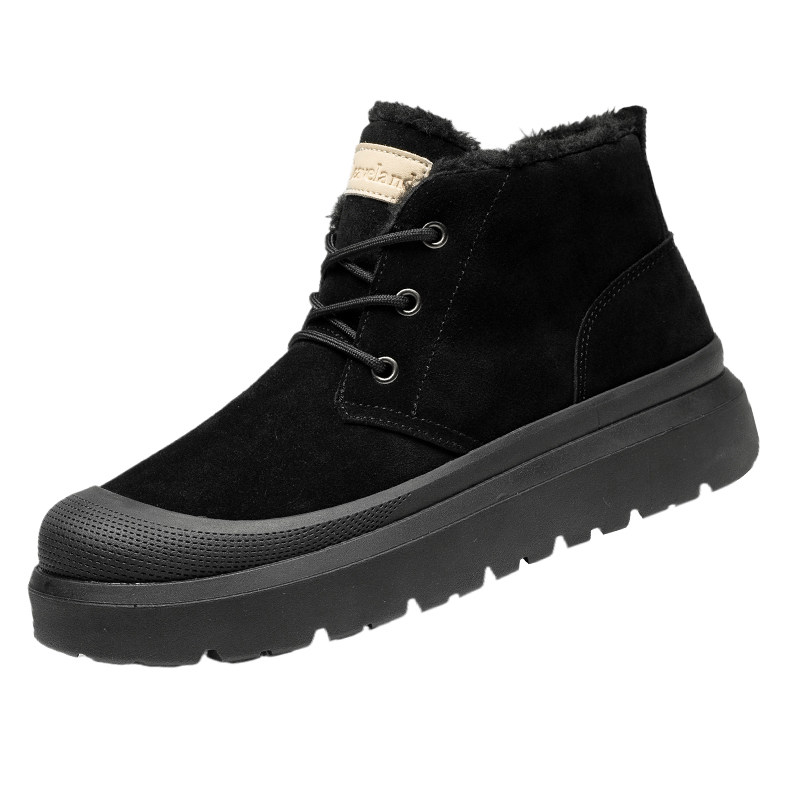 枫叶男鞋冬季雪地靴男新款棉鞋加绒保暖男士休闲中帮棉靴东北鞋子