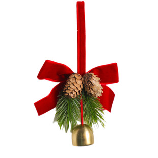 圣诞节装饰品铃铛小挂件圣诞树场景布置用品蝴蝶结挂饰配件批发