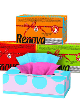 Renova3层80抽彩色抽纸