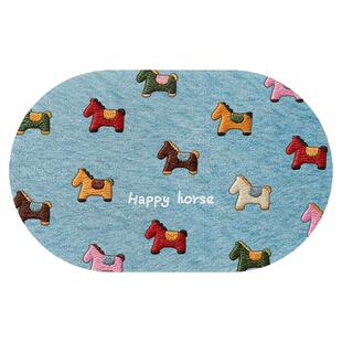 亚麻编织浴室吸水地垫加厚脚垫家用厕所门口防滑垫速干卫生间地毯