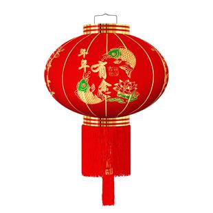 2025新款大红灯笼一对阳台挂饰过新年装饰户外植绒春节大门口灯笼