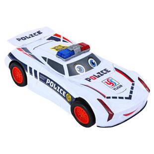 电动警车特技变形机器人玩具灯光音乐万向走动2-5岁小汽车模型