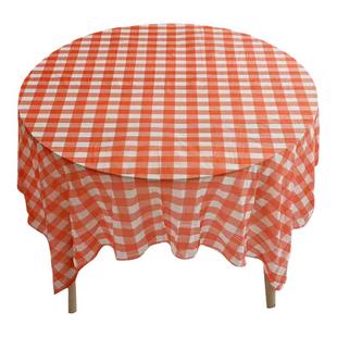 一次性餐桌布塑料加厚台布格子桌布家用圆桌长方形方桌田园野餐垫