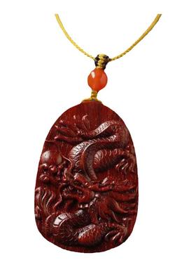 小叶紫檀龙牌项链吊坠