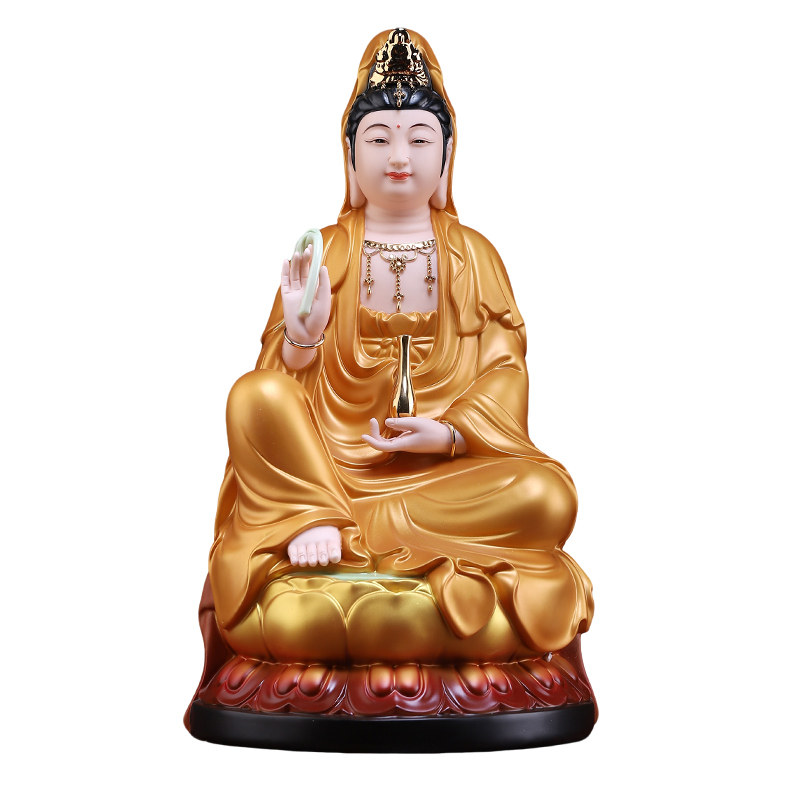 陶瓷观音菩萨佛像摆件家用供奉