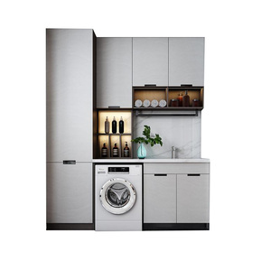 兔宝宝阳台空间定制多功能阳台储物订制收纳洗衣机一体订做小柜子