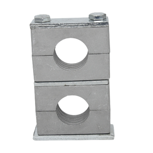 铝合金管夹重型上下双孔左右双孔可焊接底板油管钢管船用固定管夹