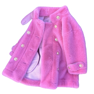 盼盼熊女童皮草外套冬装儿童皮毛一体仿水貂绒毛毛大衣女孩中长款