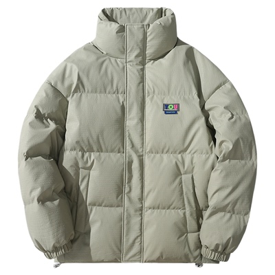 ALLIN 立领短款羽绒服男冬季加厚保暖宽松潮牌休闲情侣面包服外套