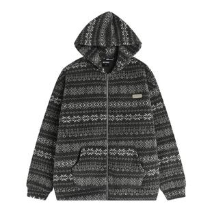 INSstudios 国潮牌美式复古「费尔岛仿羊羔毛卫衣」加绒拉链外套