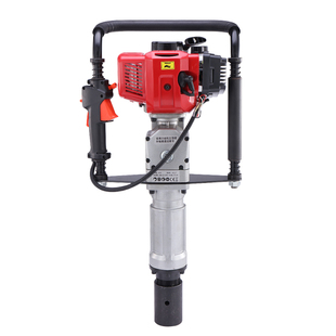 护栏小型打桩机特价手持式植桩机工程防汛四冲程汽油本田打桩神器