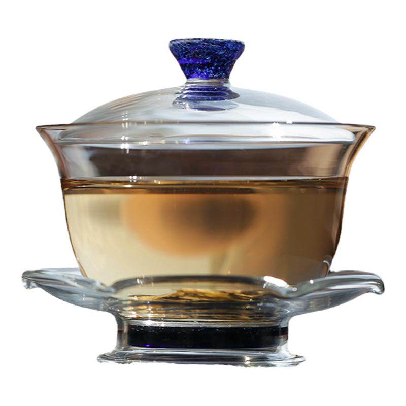 禾器斑斓盖碗玻璃绿茶大号泡茶