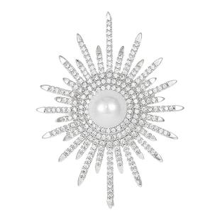 法式简约金芒花胸针高档女款奢华气质高级感胸花高端精致别针配饰