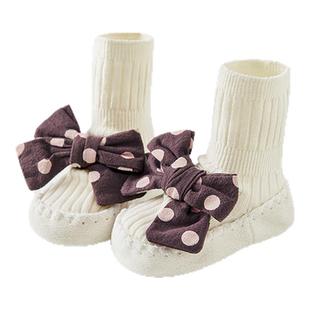 童泰婴儿袜子女宝宝地板袜儿童学步鞋女童室内防滑鞋袜可爱宽口袜