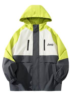 Jeep吉普童装男童户外冲锋外套