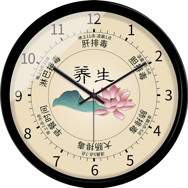 美容养生会所中医活络静音挂钟