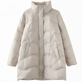 冬季新款立领轻薄羽绒服女中长款修身显瘦小个子时尚洋气妈妈外套