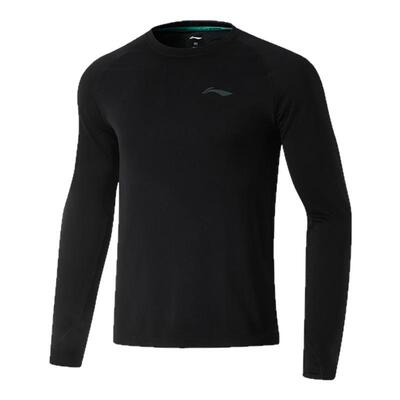 李宁正品专业跑步系列男子反光保暖舒适透气运动长袖T恤ATLU047-1