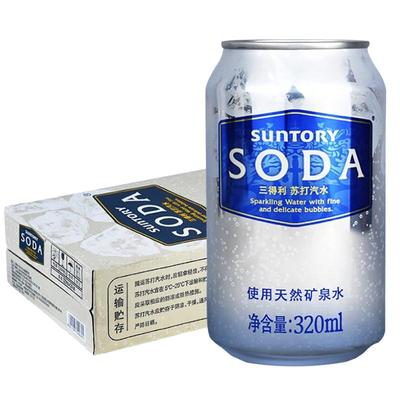 88VIP会员，Suntory 三得利 无糖0脂矿泉苏打汽水 320mL*24罐